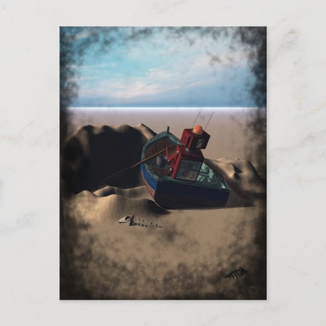 Row Boat Robot Postcard (Front)