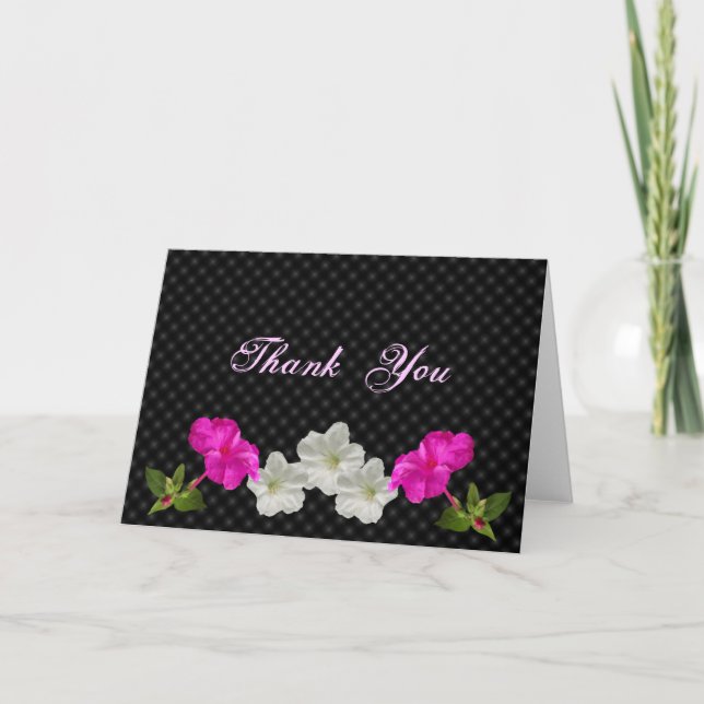Row of 4 o'clocks- blank or customize thank you card (Front)