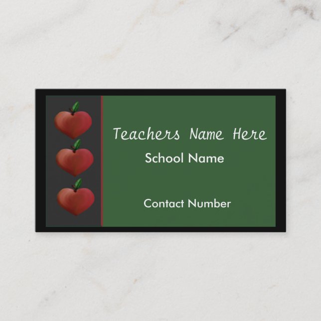 Row of Apples Teachers Business Card (Front)