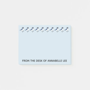 Row of Bluejays Personalize Post-it Notes