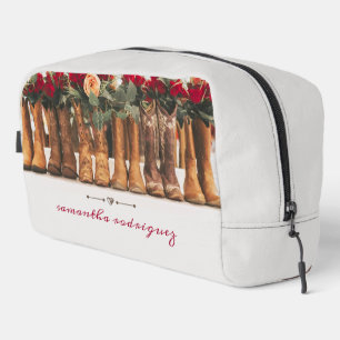 Row of Boots with Flowers Dopp Kit