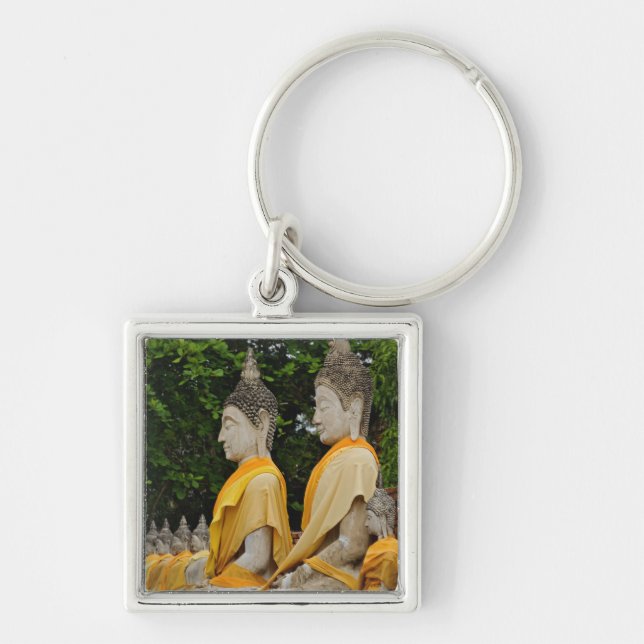Row of Buddha statues, Wat Yai Chaya Mongkol Keychain (Front)