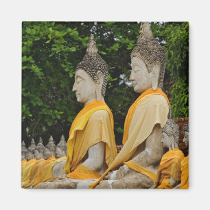 Row of Buddha statues, Wat Yai Chaya Mongkol Magnet