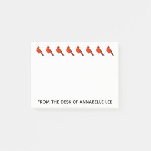 Row of Cardinals Personalize Post-it Notes