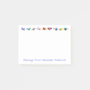 Row of Colourful Airplanes Personalize Notes