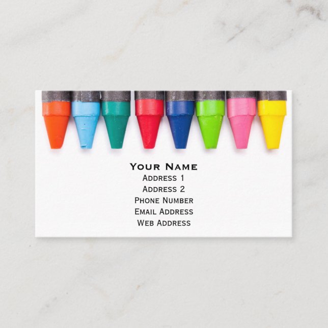 Row of Crayons Business Card (Front)