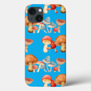 Row of Cute Mushroom Fungi Lover Mycology  iPhone 13 Case