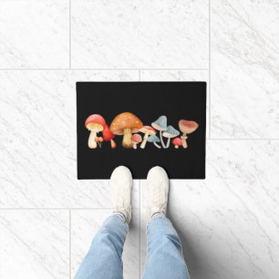 Row of Cute Mushroom Fungi Lover Mycology Doormat