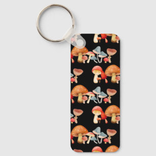Row of Cute Mushroom Fungi Lover Mycology Keychain
