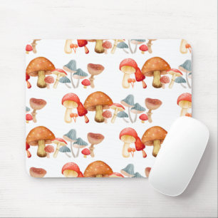 Row of Cute Mushroom Fungi Lover Mycology Mouse Pad