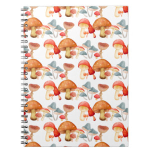 Row of Cute Mushroom Fungi Lover Mycology  Notebook