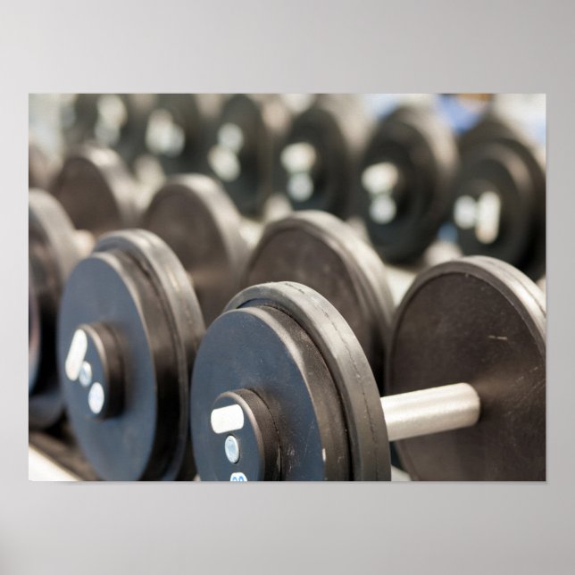 Row of Dumbbells Closeup Poster (Front)
