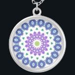 Row of Flowers Silver-plate Necklace<br><div class="desc">A pretty wedding gift for your bridesmaids to thank them for making your special day perfect. This silver-plated pendant necklace matches your wedding stationery and is a digital design from a handpainted paper collage by Judy Adamson.</div>