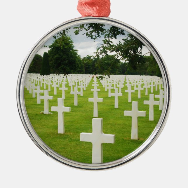 Row of Headstones Arlington National Cemetery Metal Ornament (Front)