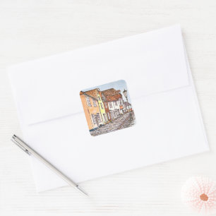 Row Of Houses Square Sticker
