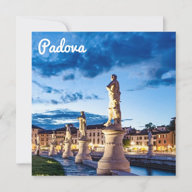 Row of illuminated statues in Padova (Front)