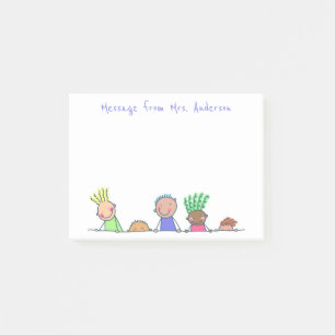 Row of Kids Personalize Post-it Notes