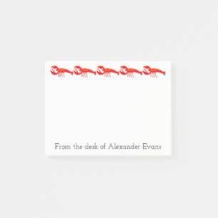 Row of Lobsters Personalize Post-it Notes