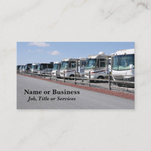 row of new recreational vehicles business card