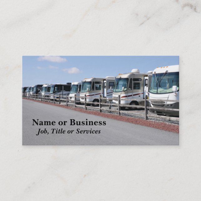 row of new recreational vehicles business card (Front)