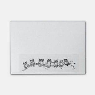 Row of Owls Post-It Notes