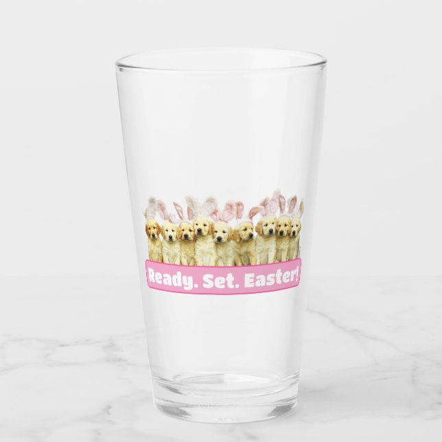 Row of Puppy Bunnies Glass (Front)