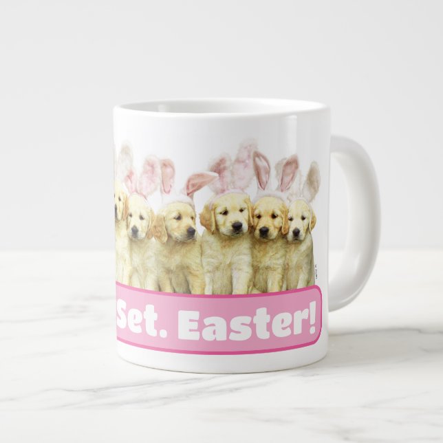 Row of Puppy Bunnies Large Coffee Mug (Front Right)