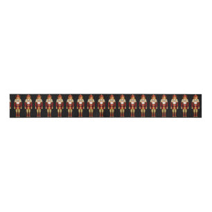 Row of Red and Gold Christmas Nutcrackers Grosgrain Ribbon