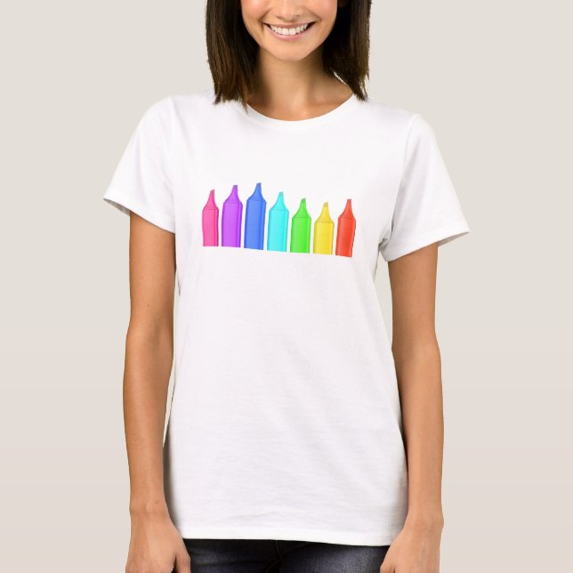Row of seven markers in different colours T-Shirt (Front)