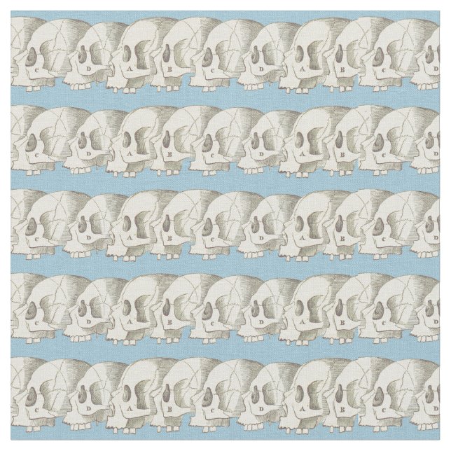 Row of Skulls Fabric (Close Up)
