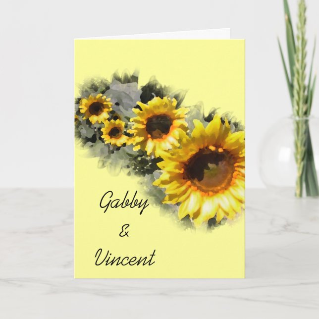Row of Sunflowers Garden Wedding Invitation (Front)