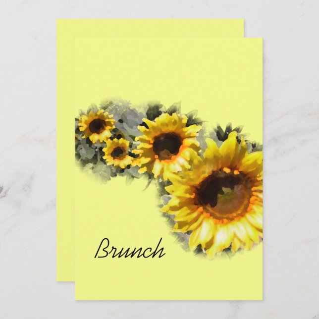 Row of Sunflowers Post Garden Wedding Brunch Invitation (Front/Back)