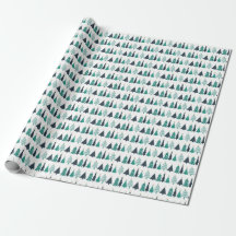 Row Of Trees Christmas Wrapping Paper