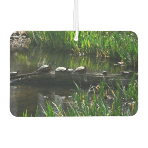 Row of Turtles Green Nature Photo Air Freshener
