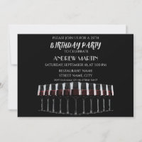 Row of wine glasses with red wine on black