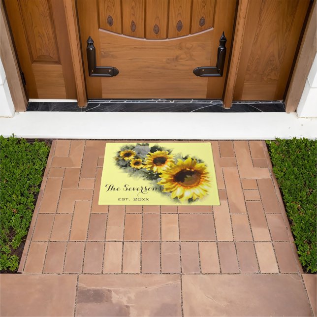 Row of Yellow Sunflowers Doormat (Outdoor)