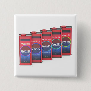 Row with different car motor oils 2 inch square button