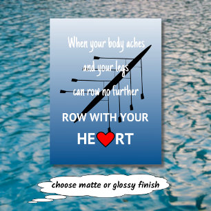 Row with your heart inspirational postcard