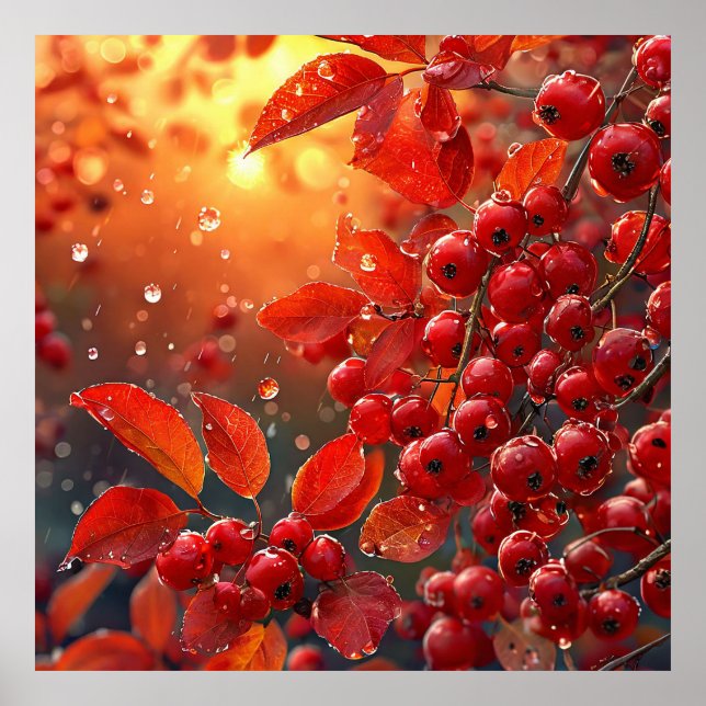 🍒 Rowan Berry Wall Art For Rustic Cabin Decor 🍒 (Front)