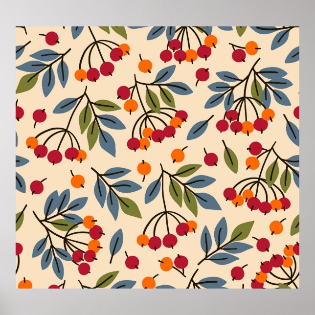 Rowan Branches: Textile Vintage Charm Poster (Front)
