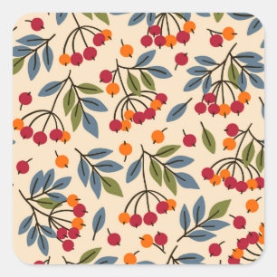 Rowan Branches: Textile Vintage Charm Square Sticker
