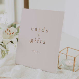 ROWAN Pink and Gold Unique Simple Cards and Gifts Pedestal Sign