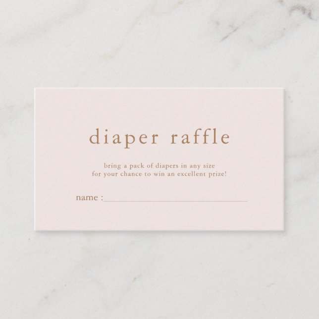 ROWAN Pink Gold Diaper Raffle Card (Front)