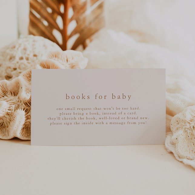 ROWAN Pink Gold Simple Baby Shower Books for Baby Enclosure Card (ROWAN Pink Gold Simple Baby Shower Books for Baby Enclosure Card)
