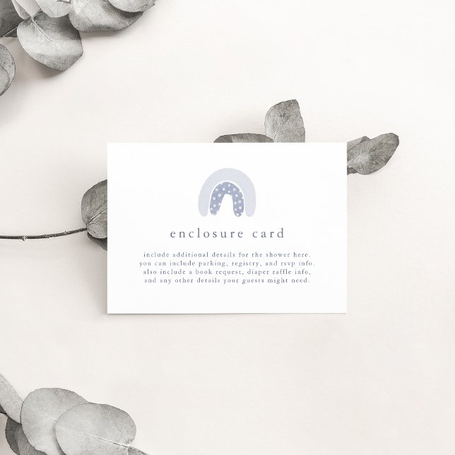 ROWAN Spring Boy Blue Boho Rainbow Baby Shower Enclosure Card (ROWAN Spring Boy Blue Boho Rainbow Baby Shower Enclosure Card)