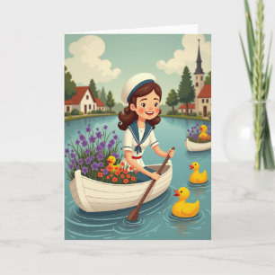 Rowboat Adventure Scene Card