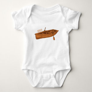 Rowboat cartoon illustration baby bodysuit