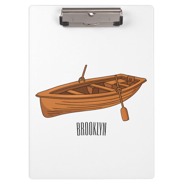 Rowboat cartoon illustration clipboard (Front)