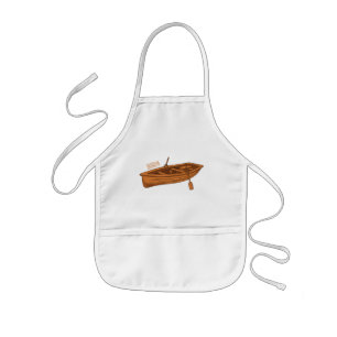 Rowboat cartoon illustration  kids apron