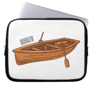 Rowboat cartoon illustration laptop sleeve